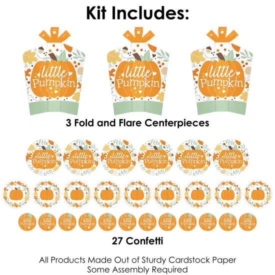Big Dot of Happiness Little Pumpkin - Fall Birthday Party or Baby Shower Decor and Confetti - Terrific Table Centerpiece Kit - Set of 30 {4}