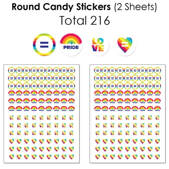 Big Dot of Happiness Love is Love - Pride - Rainbow Party Candy Favor Sticker Kit - 304 Pieces {6}