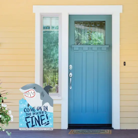 Big Dot of Happiness Shark Zone - Party Decorations - Jawsome Party or Birthday Party Welcome Yard Sign {6}