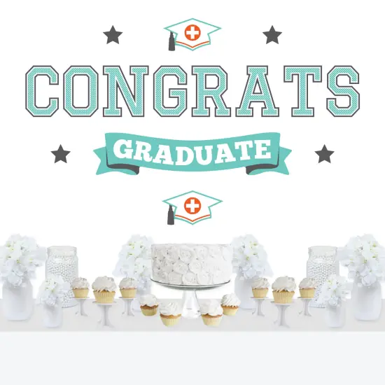 Big Dot of Happiness Medical School Graduation Party Photo Backdrop - Wall Decals {1}