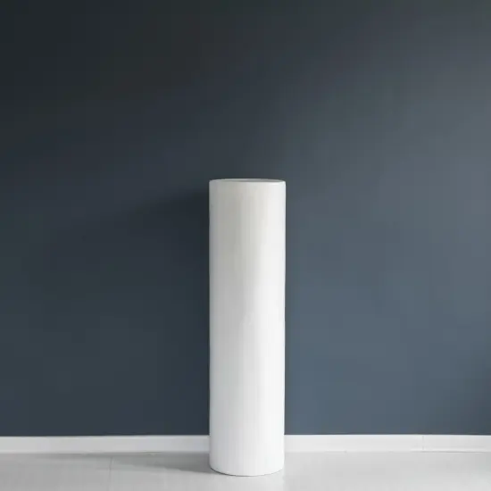 Contemporary Decorative Modern Fiberglass Pillar Column Flower Stand -Photography Props - Stylish Cylinder Shape Versatile Pedestal for Wedding, Living Room, or Dining Room Decor White {2}