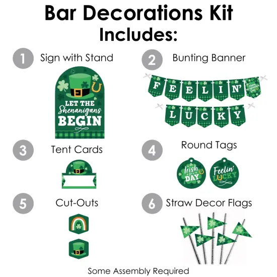 Big Dot of Happiness Shamrock St. Patrick's Day - DIY Saint Paddy's Day Party Signs - Snack Bar Decorations Kit - 50 Pieces {4}