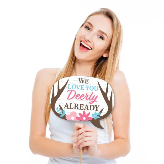 Big Dot of Happiness Funny Buck or Doe - Hunting Gender Reveal Party Photo Booth Props Kit - 10 Piece {3}