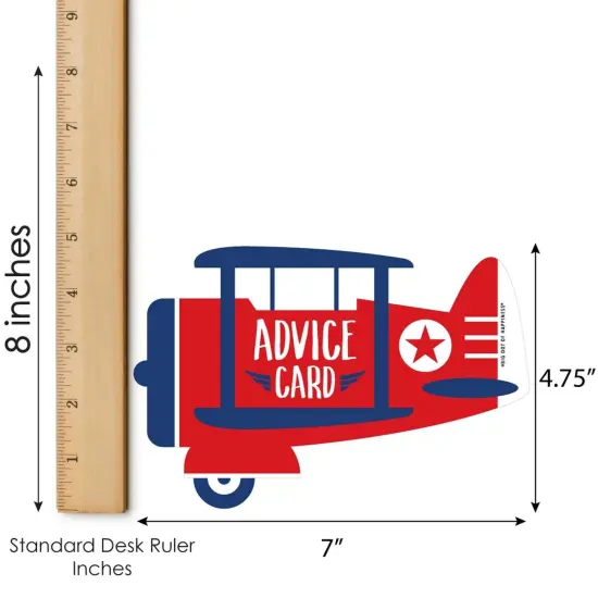 Big Dot of Happiness Taking Flight - Airplane - Wish Card Vintage Plane Baby Shower Activities - Shaped Advice Cards Game - Set of 20 {6}