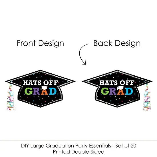 Big Dot of Happiness Hats Off Grad - Graduation Hat Decorations DIY Graduation Large Party Essentials - 20 Count {7}
