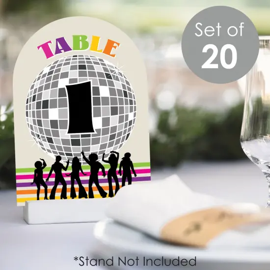 Big Dot of Happiness 70&rsquo;s Disco - 1970s Disco Fever Party Double-Sided 5 x 7 inches Cards - Table Numbers - 1-20 {3}