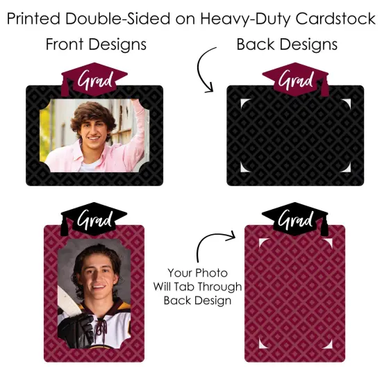 Big Dot of Happiness Maroon Grad - Best is Yet to Come - Graduation Party Picture Centerpiece Sticks - Photo Table Toppers - 15 Pieces {7}