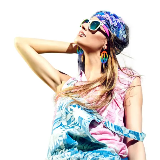 Hippie Style Peace Earrings - 1960's Hipster Fashion Peace Ear Rings - 1 Pair {3}