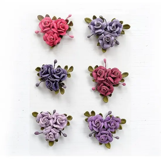 Pack of 3 - Little Birdie Francisca Paper Flowers 6/Pkg-Birds And Berries {2}