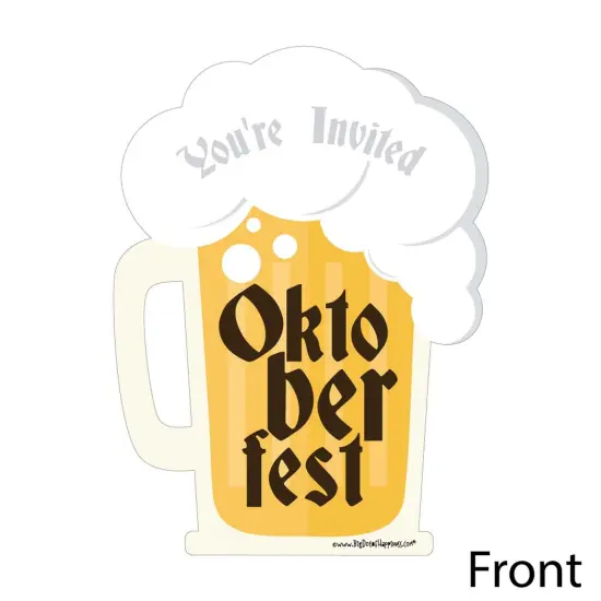 Big Dot of Happiness Oktoberfest - Shaped Fill-in Invitations - Beer Festival Invitation Cards with Envelopes - Set of 12 {3}