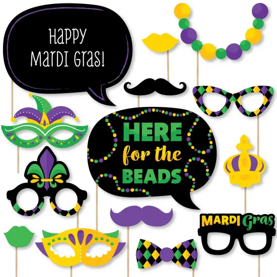 Big Dot of Happiness Colorful Mardi Gras Mask - Masquerade Party Photo Booth Props Kit - 20 Count {1}