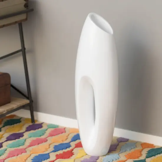 Tall Floor Vase, Modern White Large Floor Vase, 40-inch Vase, Decorative Lightweight Vase, for the Entryway, Dining Room, Living Room, or Bedroom {5}