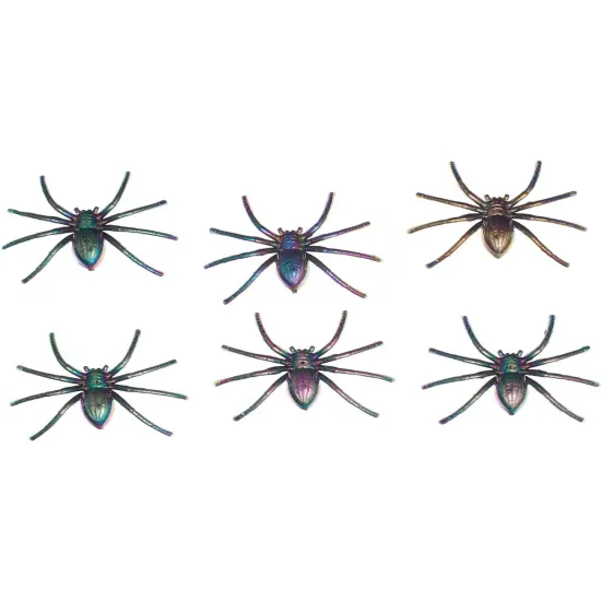 Pack Of 6 Oil Slick Spiders Decoration {1}