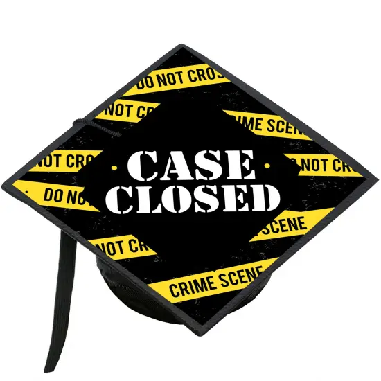 Big Dot of Happiness Case Closed - Criminal Justice Graduation Cap Decorations Kit - Grad Cap Cover {1}
