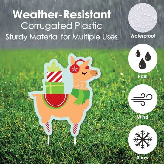 Big Dot of Happiness Llama Christmas Santa Sleigh - Yard Sign and Outdoor Lawn Decorations - FA La Llama Holiday Party Yard Signs - Set of 8 {4}