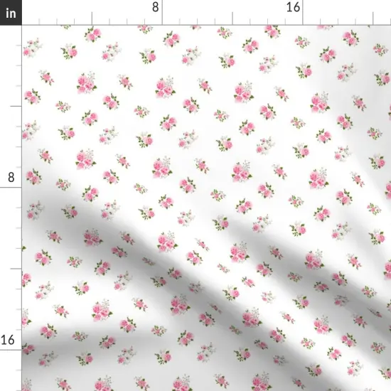 Various Fabrics by the Yard or Fat Quarter Cute Pink Roses Pattern Rose Flowers Romantic Spring Floral Custom Printed Fabric by Spoonflower {2}