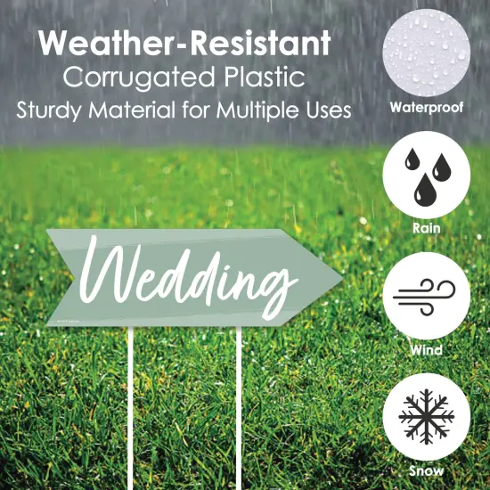 Big Dot of Happiness Sage Green Elegantly Simple - Arrow Wedding and Receptions Direction Signs - Double Sided Outdoor Yard Signs - Set of 6 {4}