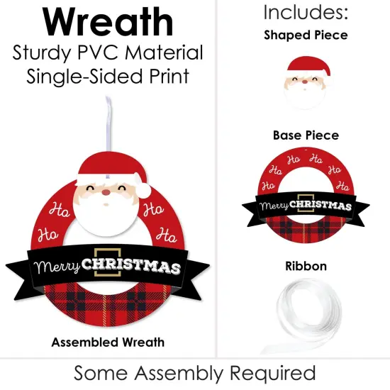 Big Dot of Happiness Jolly Santa Claus - Outdoor Christmas Party Decor - Front Door Wreath {4}