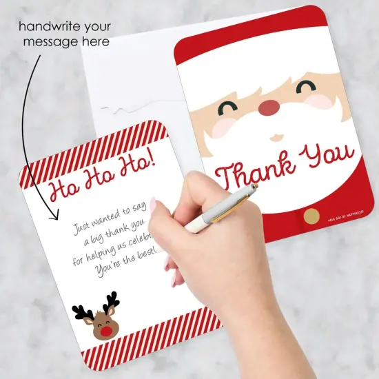 Big Dot of Happiness Jolly Santa Claus - Shaped Thank You Cards - Christmas Party Shaped Thank You Cards with Envelopes - Set of 12 {3}