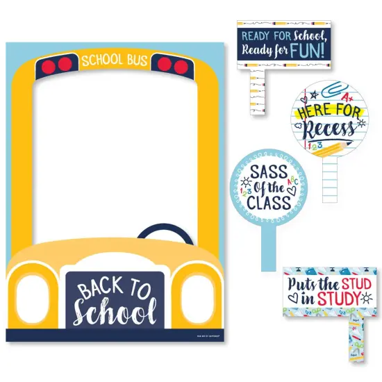 Big Dot of Happiness Back to School - 1st Day of School Classroom Decorations & Selfie Photo Booth Picture Frame & Props - Printed on Sturdy Material {7}