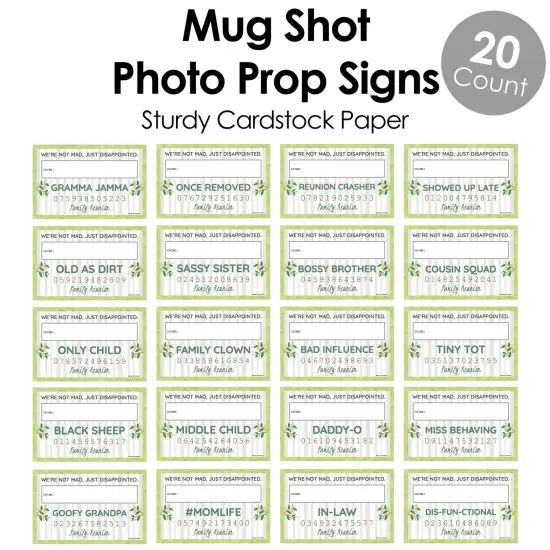 Big Dot of Happiness Family Tree Reunion - Family Gathering Party Mug Shots - Photo Booth Props Kit - 20 Count {6}