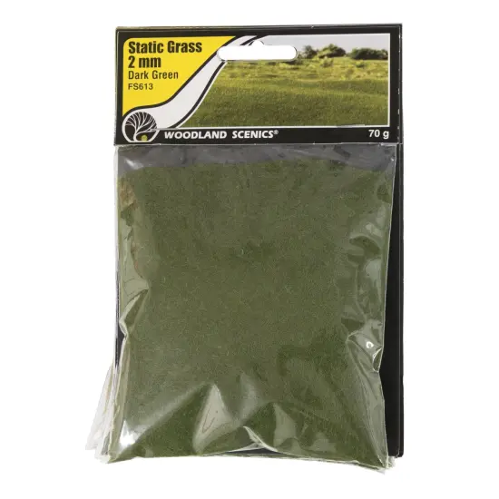 Woodland Scenics Static Grass 2mm-Dark Green {1}