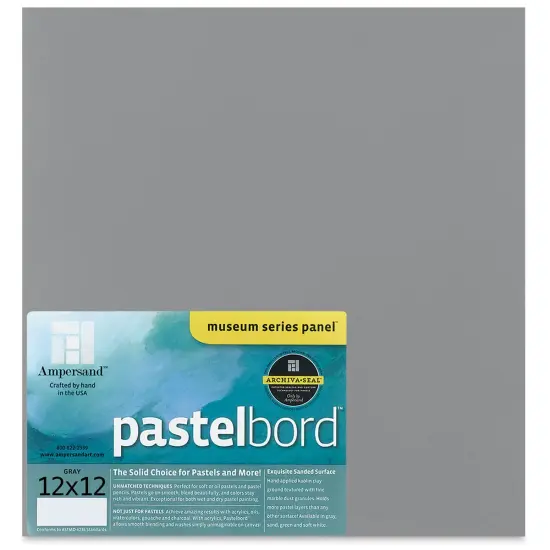 Ampersand Pastelbord Panel - 12" x 12", 1/8" Profile, Gray {1}