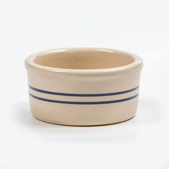Martinez Pottery Heritage Blue Stripe Stoneware Ramekin No Lid 2 1/4" x 4 3/4" {1}