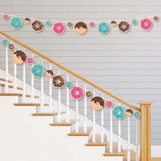 Big Dot of Happiness Donut Worry, Let's Party - Doughnut Party DIY Decorations - Clothespin Garland Banner - 44 Pieces {3}
