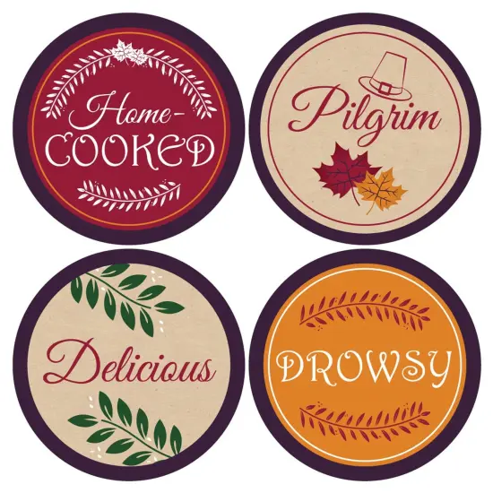 Big Dot of Happiness Friends Thanksgiving Feast - Friendsgiving Party Funny Name Tags - Party Badges Sticker Set of 12 {7}
