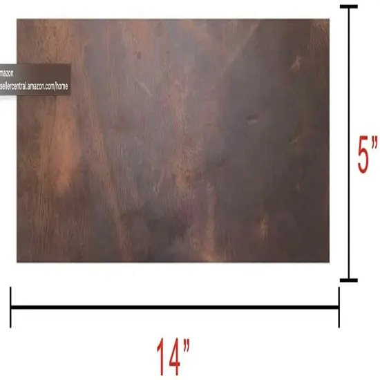 ELW Rustic Leather Rectangles (5" x14") 2 Piece Set for Crafts/Tooling/Hobby Workshop, Medium Weight 5/6 oz (1.6-1.8mm) : Bourbon Brown {4}