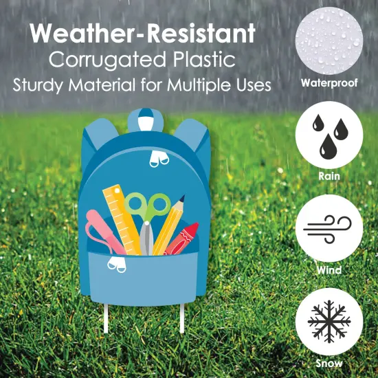 Big Dot of Happiness First Day of School - Yard Sign Outdoor Lawn Decorations - Back to School Classroom Yard Signs - Happy 1st Day {4}