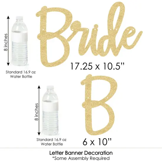 Big Dot of Happiness Flannel Fling Before the Ring - Bachelorette Party Letter Banner Decor 36 Cutouts & No-Mess Real Gold Glitter Bride to Be Letters {7}