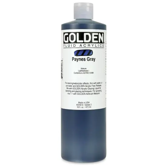 Golden Fluid Acrylics - Payne's Gray, 16 oz bottle {1}