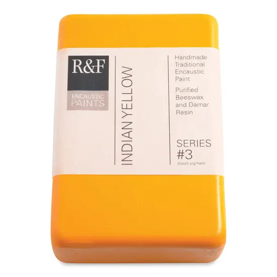 R&F Encaustic Paint Block - Indian Yellow, 333 ml block {1}