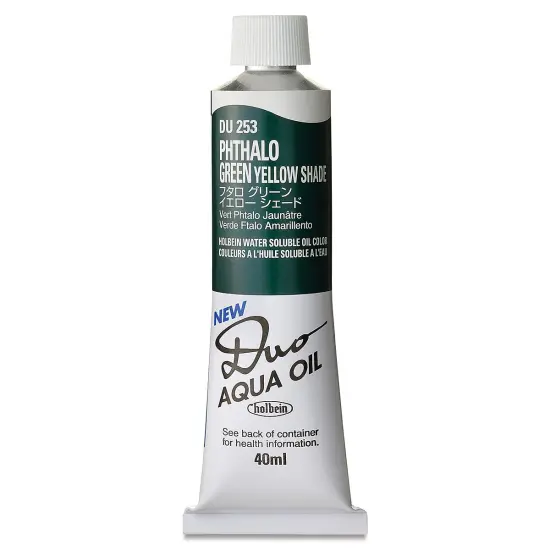 Holbein Duo Aqua Water Soluble Oils - Phthalo Green Yellow Shade, 40 ml tube {1}
