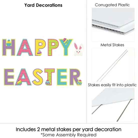 Big Dot of Happiness Hippity Hoppity - Yard Sign Outdoor Lawn Decorations Easter Bunny Party Yard Signs - Happy Easter {6}