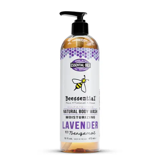Beessential Natural Body Wash, Lavender, Sulfate-Free Bath and Shower Gel with Essential Oils for Men & Women, 16 oz {1}