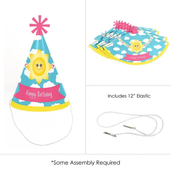 Big Dot of Happiness You are My Sunshine - Cone Happy Birthday Party Hats for Kids and Adults - Set of 8 (Standard Size) {6}