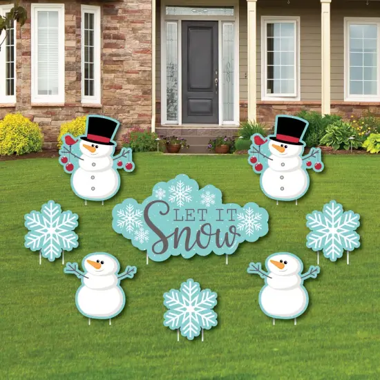 Big Dot of Happiness Let It Snow - Snowman - Yard Sign and Outdoor Lawn Decorations - Christmas and Holiday Yard Signs - Set of 8 {1}