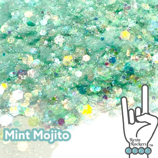 Mint Mojito Green Iridescent Pixie for Poxy Chunky Glitter Mix {1}