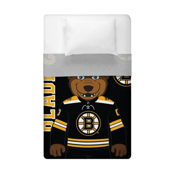 Sleep Squad Boston Bruins Blades 60” x 80” Raschel Plush Hockey Blanket {4}