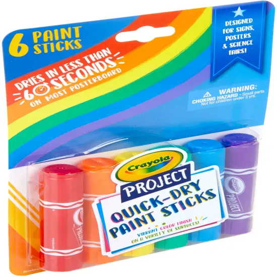 Crayola Project Quick Dry Paint Sticks 6/Pkg-Assorted Colors {3}