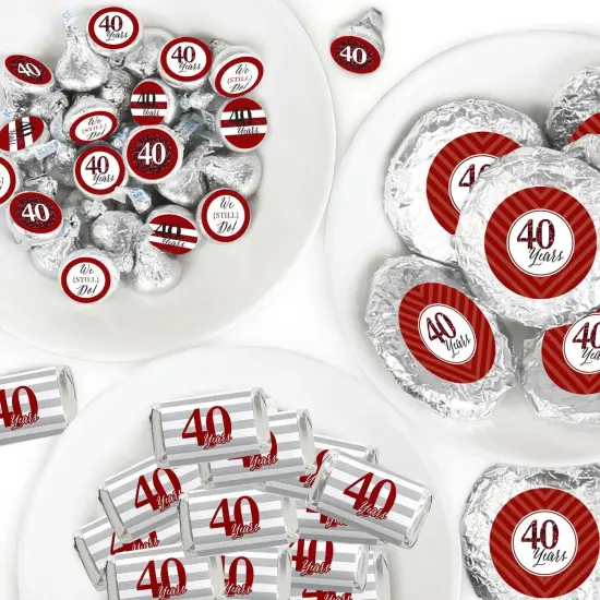Big Dot of Happiness We Still Do - 40th Wedding Anniversary - Anniversary Party Candy Favor Sticker Kit - 304 Pieces {1}
