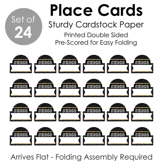 Big Dot of Happiness HOCO Dance - Homecoming Tent Buffet Card - Table Setting Name Place Cards - Set of 24 {7}