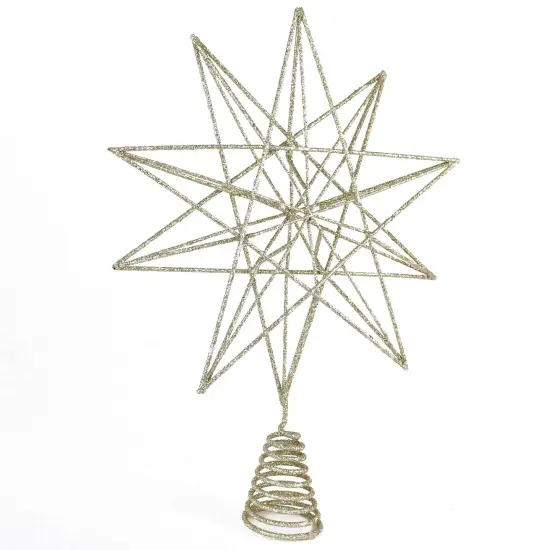 Ornativity Glitter Star Tree Topper - Christmas Sparkly Metal Wire Star Tree Top Ornament {4}