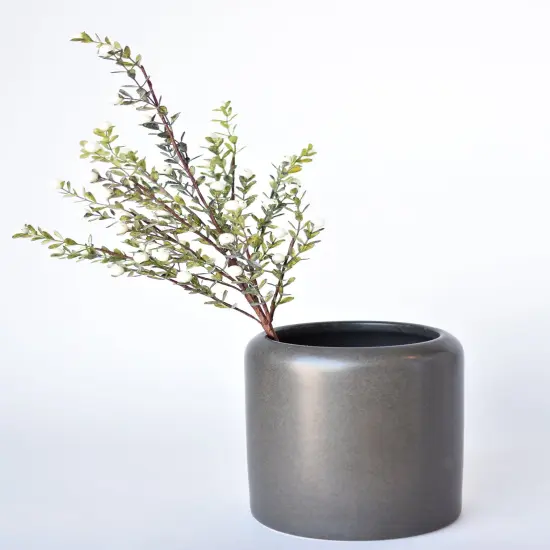 21&rdquo; White Berry Boxwood Greenery Stem {3}