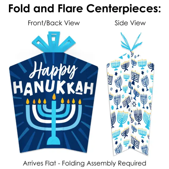 Big Dot of Happiness Hanukkah Menorah - Chanukah Holiday Party Decor and Confetti - Terrific Table Centerpiece Kit - Set of 30 {6}