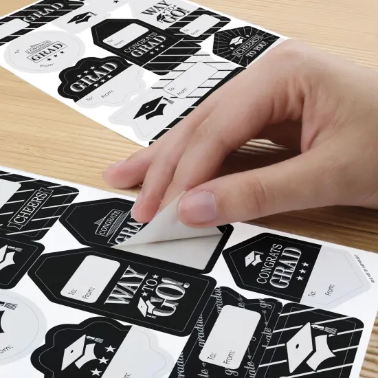 Big Dot of Happiness Graduation Cheers - Assorted Graduation Party Gift Tag Labels - To and From Stickers - 12 Sheets - 120 Stickers {6}