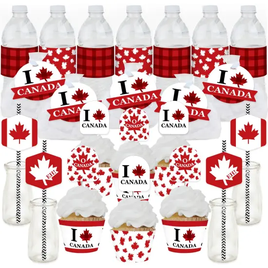 Big Dot of Happiness Canada Day - Canadian Party Favors and Cupcake Kit - Fabulous Favor Party Pack - 100 Pieces {1}